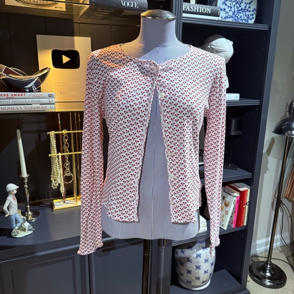 NWT J.Crew Pointelle Cardigan in Ditsy Floral – Size M - Picture 1 of 9